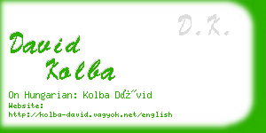 david kolba business card